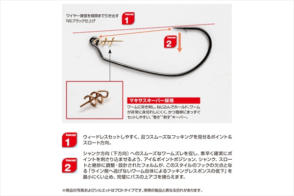 Decoy Worm 30 Maki-Sasu Hook #1 NS Black