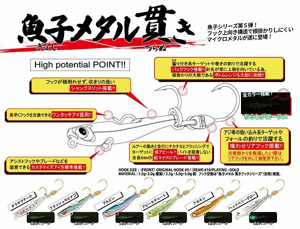 Rudie's Metal Jig Gyoshi Metal Tsuranuki 2.5g Blue Pink