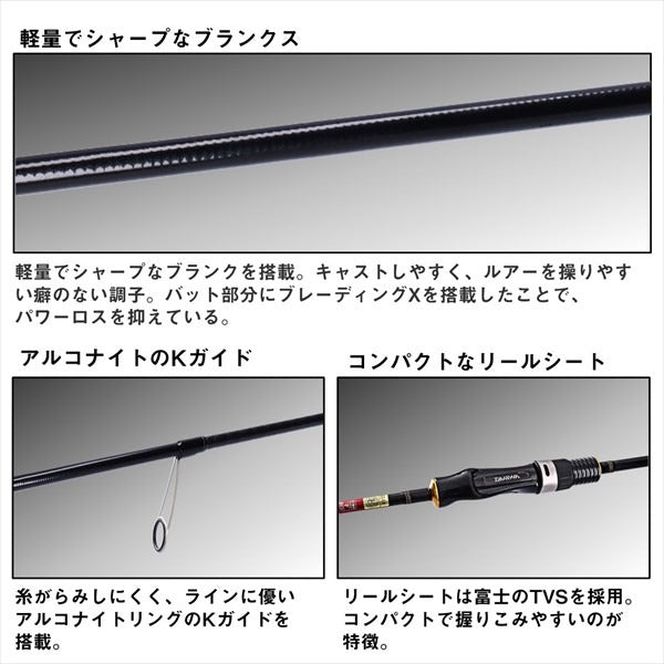 AJI MEBARU X 68L-T アジングロッド Daiwa Ajing Rod Aji Mebaru X 68L-T (Spinning 2 Piece)